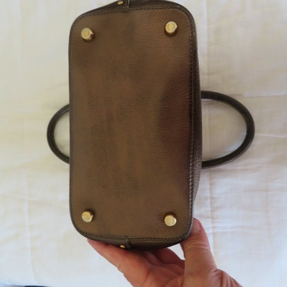 Ellen Tracy COPPER COLOR with Gold Trim Leather Handbag - Picture 6 of 11